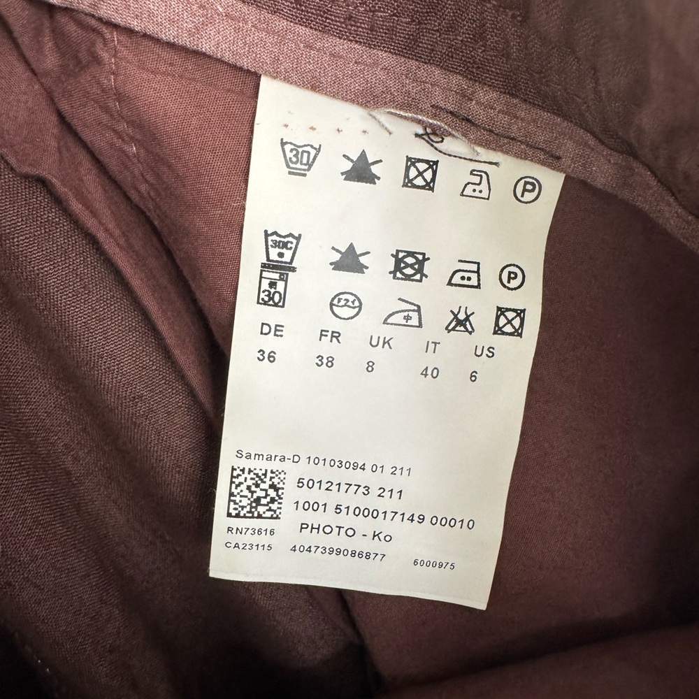Boss Brown Linen Cotton Pants with Relaxed Fit - Picture 13 of 15